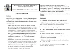 Première page de Mathématiques 1ère C — Devoir surveillé, 1er semestre (2018-2019) · CEG1 Covè