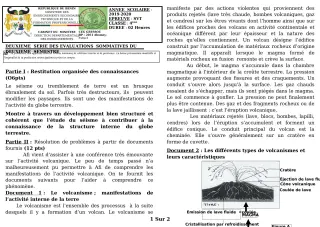Première page de SVT 4e, 4e ML — 2e évaluation sommative, 2e semestre (2019-2020) · CEG GBESSOU