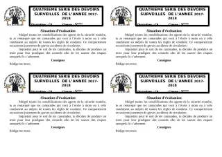 Première page de Français 5e — Devoir surveillé (2017-2018) · CEG1 Covè