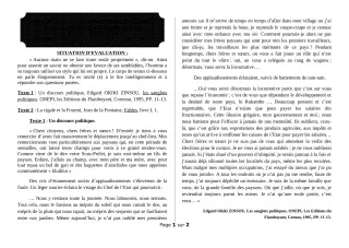 Première page de Français 2nde D — 1er devoir surveillé, 2e semestre (2018-2019) · ceg ouenou