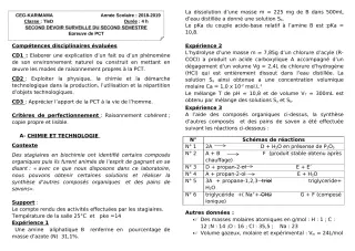 Première page de PCT Tle D — 2e devoir surveillé, 2e semestre (2018-2019) · CEG Karimama