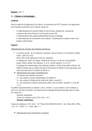 Première page de PCT Tle C — Évaluation sommative (2018-2019) · CEG Albarika