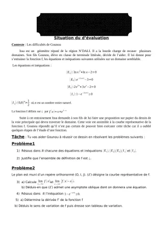 Première page de Mathématiques Tle A2 — 1er devoir surveillé, 2e semestre (2018-2019) · ceg ouenou