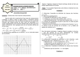 Première page de Mathématiques 2nde D — 2e devoir surveillé, 1er semestre (2020-2021) · CEG 2 Djougou