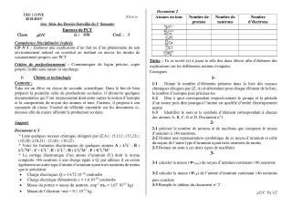 Première page de PCT 2nde C — 1er devoir surveillé, 1er semestre (2018-2019) · CEG1 Covè