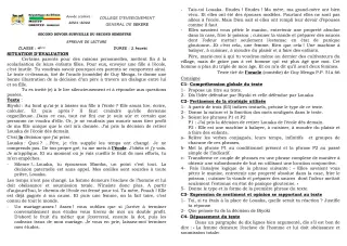 Première page de Français 4e — 2e devoir surveillé, 2e semestre (2021-2022) · CEG SEKERE