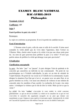 Première page de Examen Blanc de PCT — Tle A1, Tle A2, Tle B — CEG AGBLANGANDAN (2018)