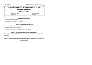 Première page de SVT 3e — 2e devoir surveillé, 1er semestre (2018-2019) · CEG Kpébié