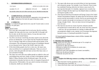 Première page de Anglais Tle A2 — 2e devoir surveillé, 1er semestre (2019-2020) · CEG1 Kalalé