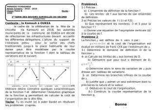 Première page de Mathématiques Tle A2, Tle B — Devoir surveillé, 2e semestre (2018-2019) · CEG Albarika