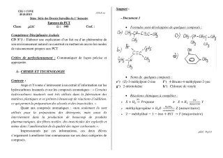 Première page de PCT 1ère C — 2e devoir surveillé, 1er semestre (2018-2019) · CEG1 Covè