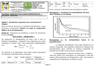 Première page de SVT 1ère D — 2e évaluation sommative, 2e semestre (2019-2020) · CEG GBESSOU