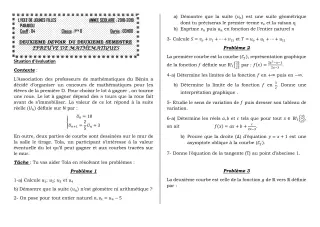 Première page de Mathématiques 6e, 4e ML&MC, 2nde A2, 1ère D, Tle C — 2e devoir surveillé, 2e semestre (2018-2019) · LJF-B/A
