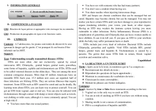 Première page de Anglais 3e, 3e ML — 1er devoir surveillé, 1er semestre (2020-2021) · CEG SEKERE