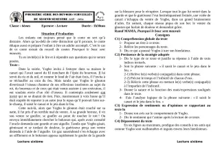 Première page de Français 6e — 1er devoir surveillé, 2e semestre (2018-2019) · CEG1 Covè