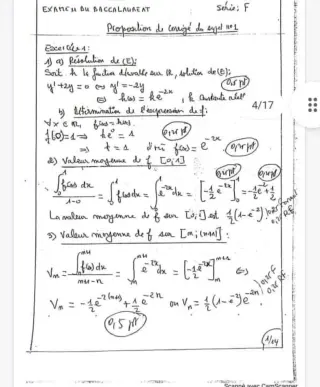 Première page de Correction BAC 2024 mathématiques série f1-f2-f3-f4