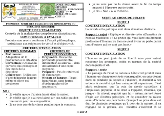 Première page de Philosophie 1ère D — 1re évaluation sommative, 2e semestre (2019-2020) · CEG GBESSOU