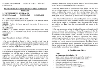 Première page de Anglais Tle D — 1er devoir surveillé, 2e semestre (2018-2019) · CEG 2 KANDI