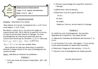 Première page de Mathématiques 2nde A2 — 1er devoir surveillé, 1er semestre (2020-2021) · CEG 2 Djougou