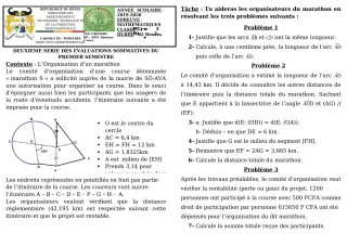 Première page de Mathématiques 4e, 4e ML — 2e évaluation sommative, 1er semestre (2019-2020) · CEG GBESSOU