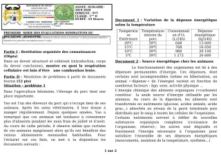 Première page de SVT 1ère D — 1re évaluation sommative, 2e semestre (2019-2020) · CEG GBESSOU