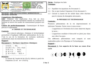 Première page de PCT 4e — 2e évaluation sommative, 2e semestre (2019-2020) · CEG GBESSOU