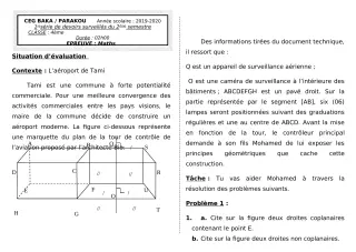 Première page de Mathématiques 4e — Devoir surveillé, 2e semestre (2019-2020) · CEG BAKA