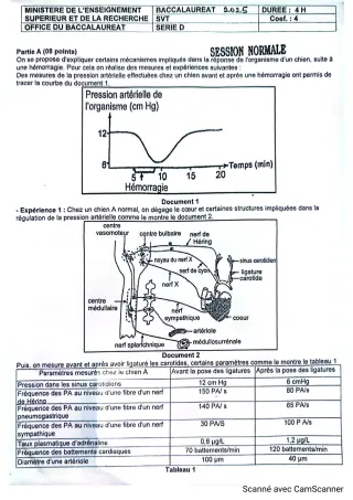 Première page de Épreuve de SVT – Baccalauréat 2025 – Série D – Togo