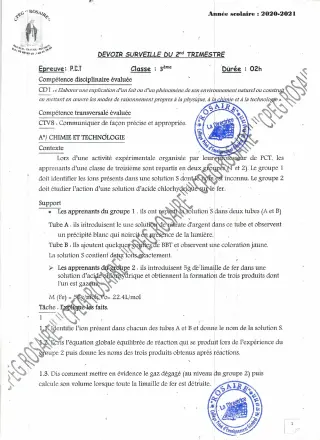 Première page de PCT 3e, 3e ml — 2020-2021 · cpeg rosaire