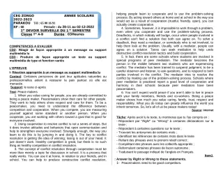 Première page de Anglais 1ère A1, 1ère A2, 1ère B, Tle A1, Tle A2, Tle B — 1er devoir surveillé, 1er semestre (2022-2023) · CEG ZONGO