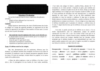 Première page de Espagnol 3e ML — 1er devoir surveillé, 2e semestre (2018-2019) · ceg ouenou
