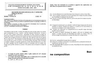 Première page de PCT 6e, 5e, 4e, 3e — 2e devoir surveillé, 1er semestre (2018-2019) · ceg guema