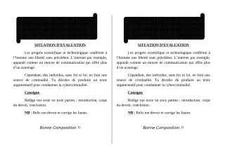 Première page de Français 3e, 3e ML — 1er devoir surveillé, 1er semestre (2018-2019) · ceg ouenou