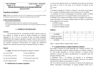 Première page de PCT 1ère D — 2e devoir surveillé, 2e semestre (2018-2019) · CEG Karimama