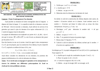 Première page de Mathématiques 3e, 3e ML — 2e évaluation sommative, 2e semestre (2019-2020) · CEG GBESSOU