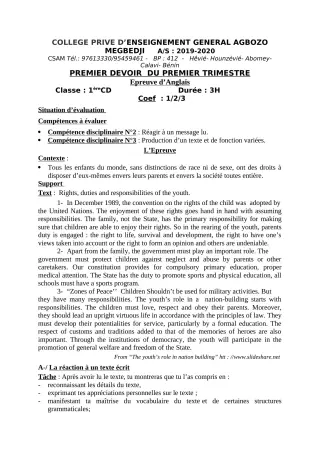 Première page de Anglais 6e, 5e, 4e, 4e ML, 3e, 3e ML, 2nde A, 2nde A1, 2nde A2, 2nde B, 2nde C, 2nde D, 1ère A, 1ère A1, 1ère A2, 1ère B, 1ère D, Tle A, Tle A1, Tle A2, Tle B, Tle C, Tle D — 1er devoir surveillé, 1er