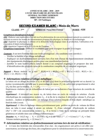 Première page de Examen Blanc de PCT — 3e — LMJFGMK (2018)