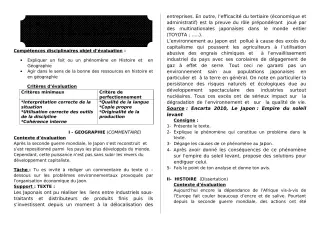 Première page de Histoire-Géographie Tle A1, Tle A2 — 1er devoir surveillé, 2e semestre (2018-2019) · ceg ouenou