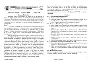 Première page de Français 3e, 3e ML — 2e devoir surveillé, 1er semestre (2018-2019) · CEG1 Covè