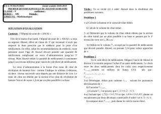 Première page de Mathématiques 3e, 3e ML, 1ère A, 1ère D, Tle D — 1er devoir surveillé, 2e semestre (2018-2019) · CEG Tchatchou