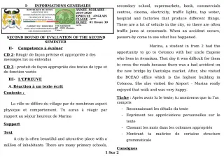 Première page de Devoir surveillé de ANGLAIS — 5e — CEG GBESSOU (2019)