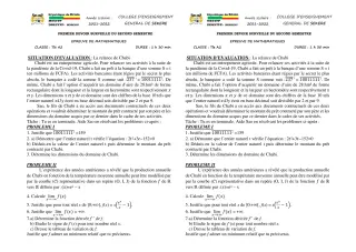 Première page de Mathématiques Tle A2 — 1er devoir surveillé, 2e semestre (2021-2022) · CEG SEKERE