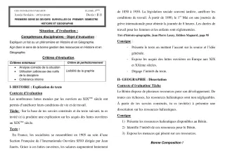 Première page de Histoire-Géographie 3e, 3e ML — 1er devoir surveillé, 1er semestre (2019-2020) · CEG Banikanni