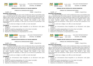 Première page de Français 6e — 1er devoir surveillé, 2e semestre (2021-2022) · CEG SEKERE