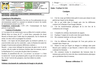 Première page de PCT 6e — 1re évaluation sommative, 2e semestre (2019-2020) · CEG GBESSOU