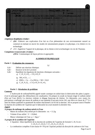 Première page de PCT 2nde C, 2nde D — 2e devoir surveillé, 1er semestre (2021-2022) · CEG ZONGO