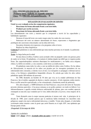 Première page de Espagnol Tle A2 — 2020-2021 · CEG SEKERE