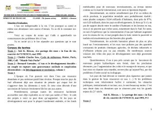 Première page de Français Tle A & B, Tle C, Tle D — 2e production scolaire, 1er semestre (2019-2020) · CEG1 Adjarra