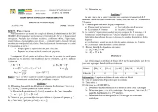 Première page de Mathématiques 1ère D — 2e devoir surveillé, 1er semestre (2021-2022) · CEG SEKERE