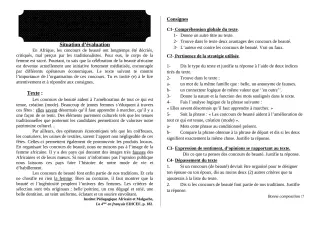 Première page de Français 4e, 4e ML — 1er devoir surveillé, 2e semestre (2018-2019) · CEG 2 N'DALI